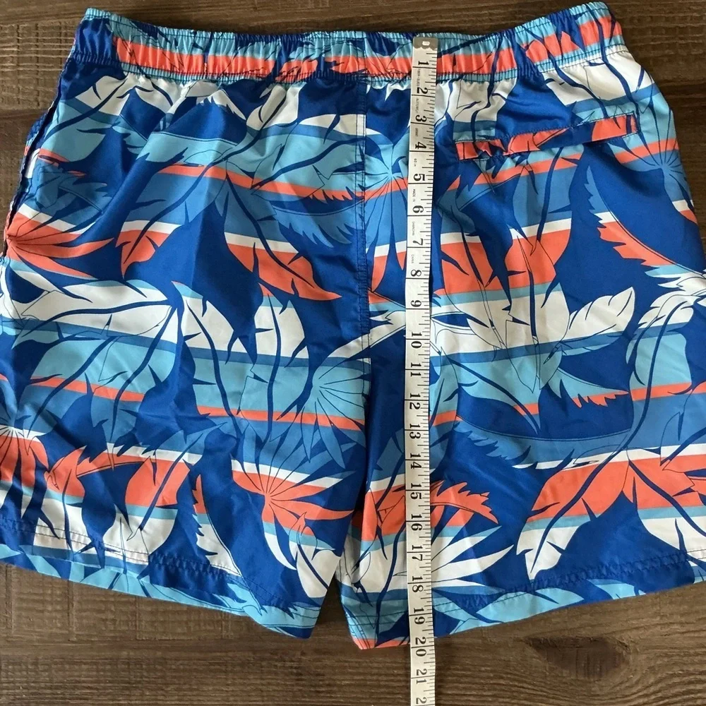 Nautica Blue Sail Tropical Blue and Orange Swim Shorts XL